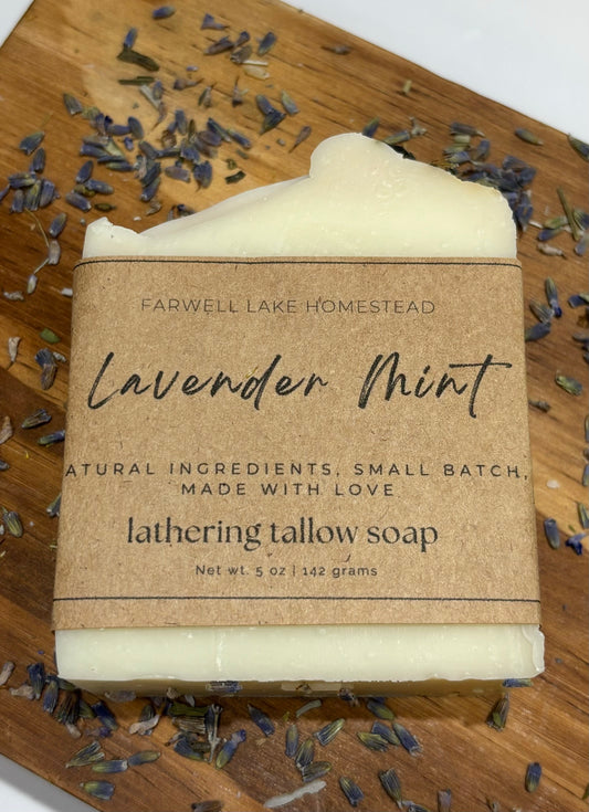 Lavender Mint 100% Grass-Fed Tallow Soap