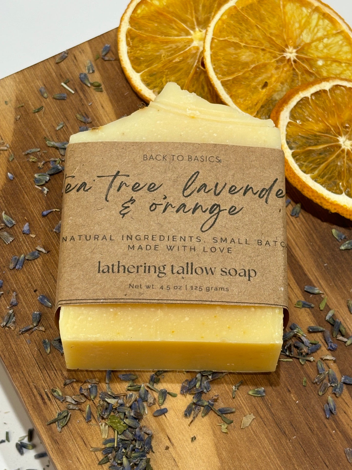Tea Tree, Lavender, and Orange Tallow Soap