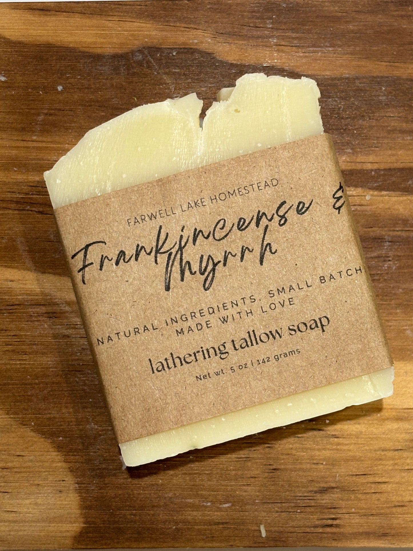 Frankincense and Myrrh 100% Grass-Fed Tallow Soap