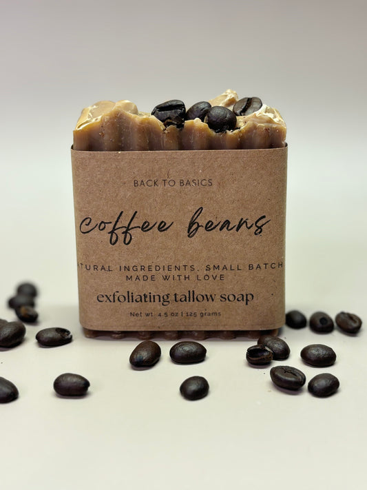 Coffee Beans Exfoliating 100% Grass-fed Tallow Soap