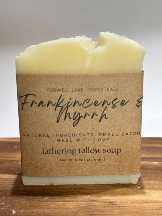 Frankincense and Myrrh 100% Grass-Fed Tallow Soap