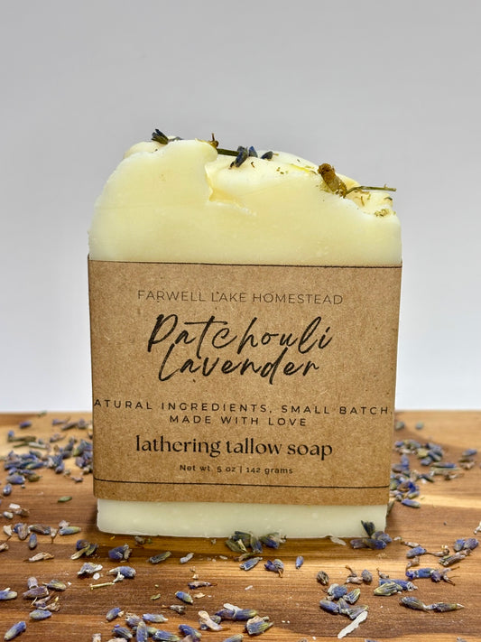 Patchouli Lavender 100% Grass-Fed Tallow Soap