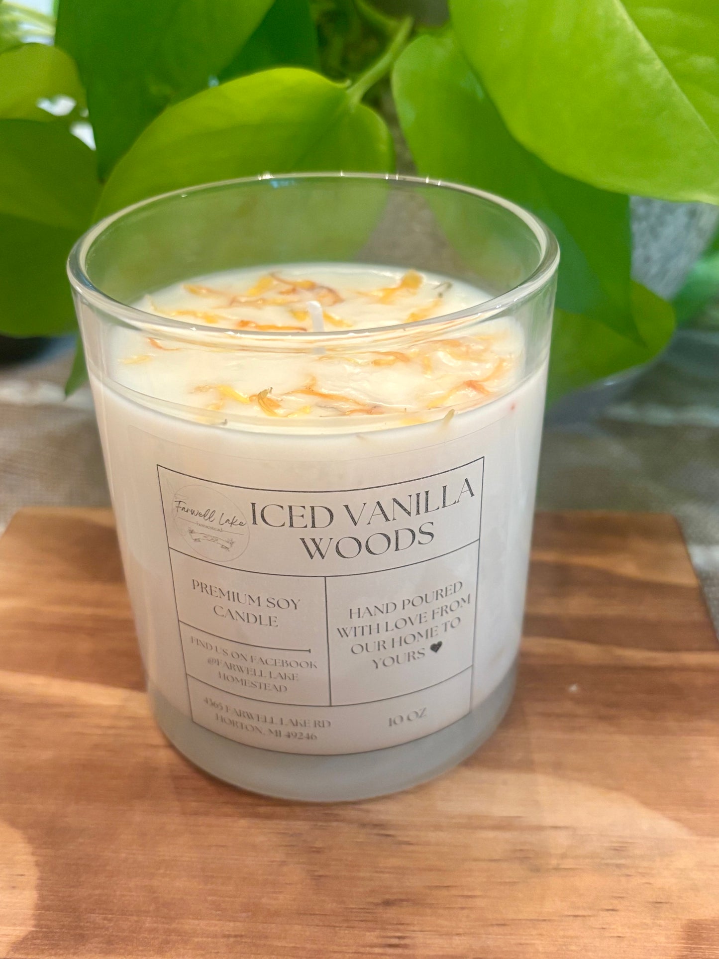 Iced Vanilla Woods - 10 oz Paraffin-Free Pure Soy Candle