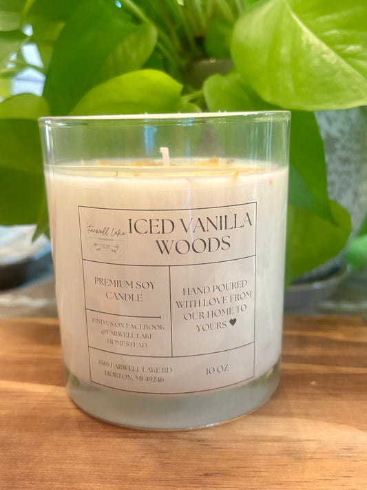 Iced Vanilla Woods - 10 oz Paraffin-Free Pure Soy Candle