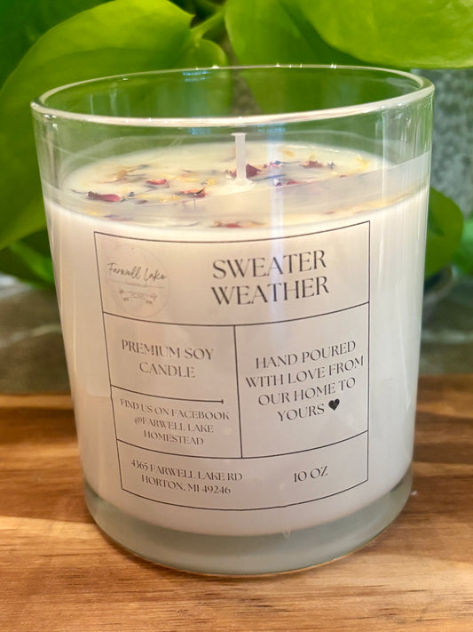 Sweater Weather - 10 oz Paraffin-Free Pure Soy Candle