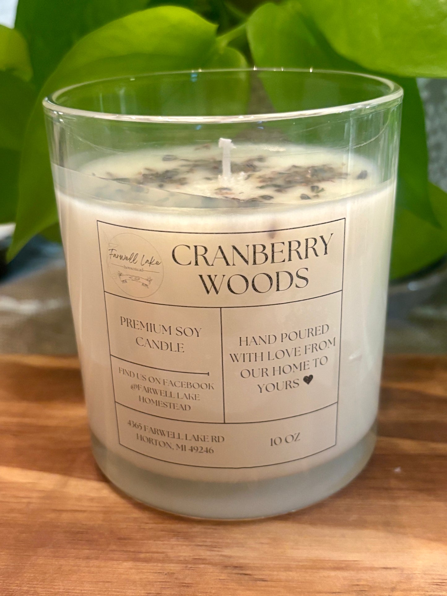 Cranberry Woods - 10 oz Paraffin-Free Pure Soy Candle