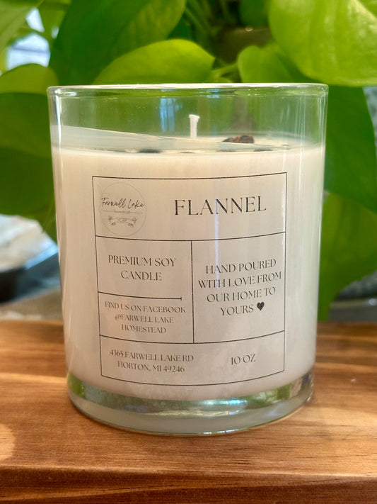 Flannel - 10 oz Paraffin-Free Pure Soy Candle